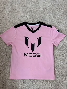 Kids' Messi Pink Short Sleeve Soccer Tee Jersey